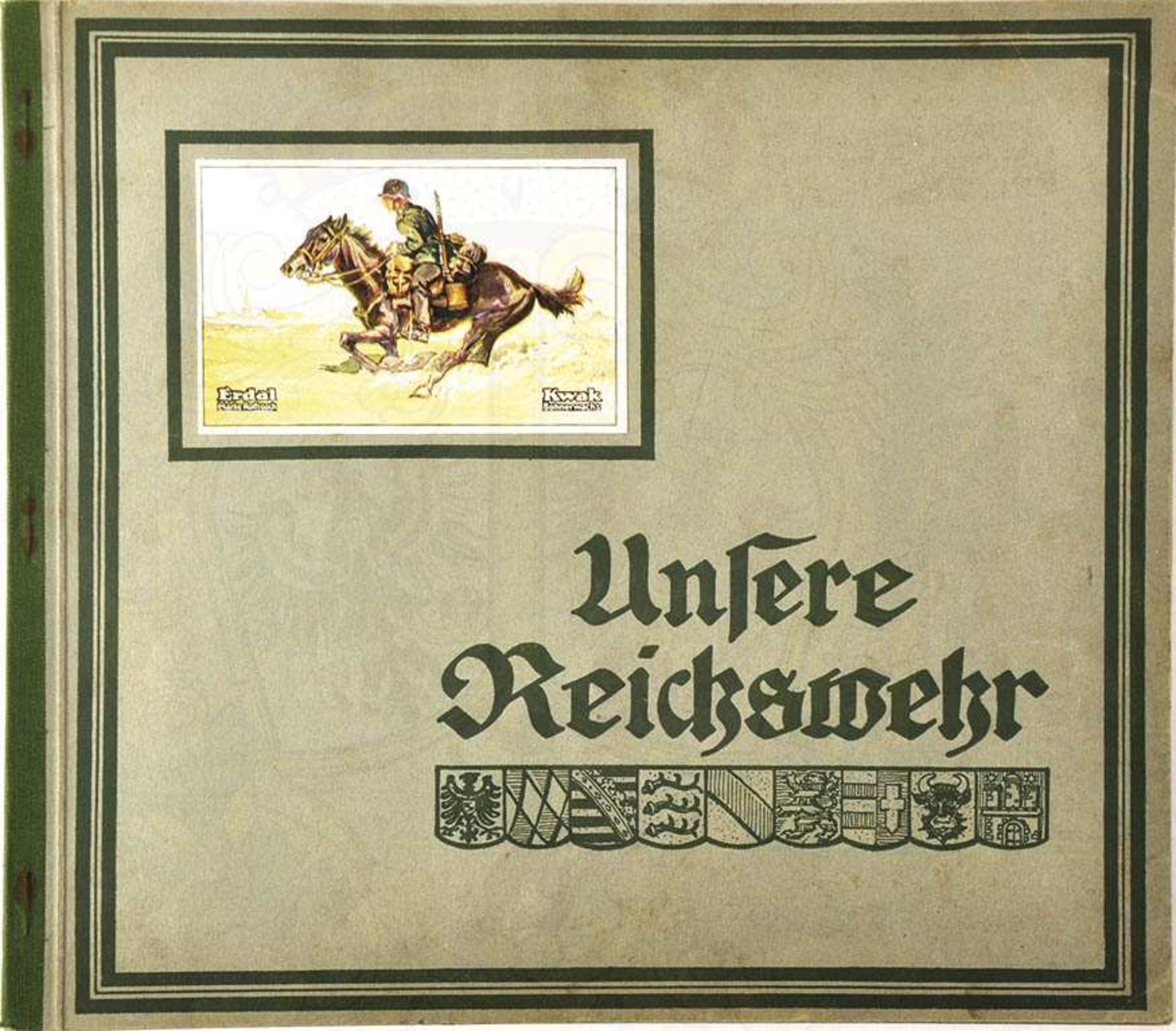 UNSERE REICHSWEHR, Erdal-Kwak, Mainz 1933, 42 farb. Bilder nach Zeichn., kpl., kart. < 1048554F,