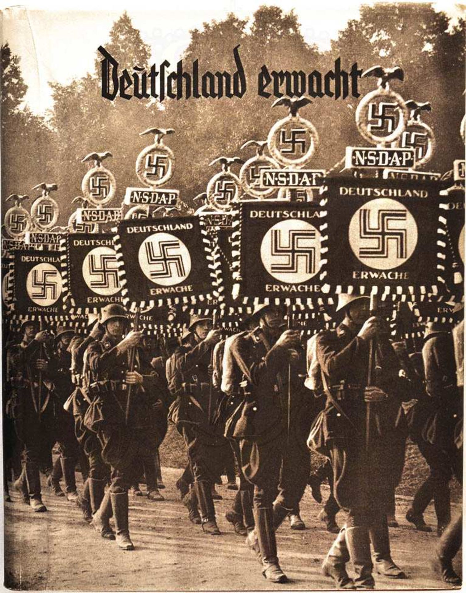 DEUTSCHLAND ERWACHT "Werden Kampf und Sieg der NSDAP", 101. Tsd., 1934, 225 matte u. s/w Bilder,