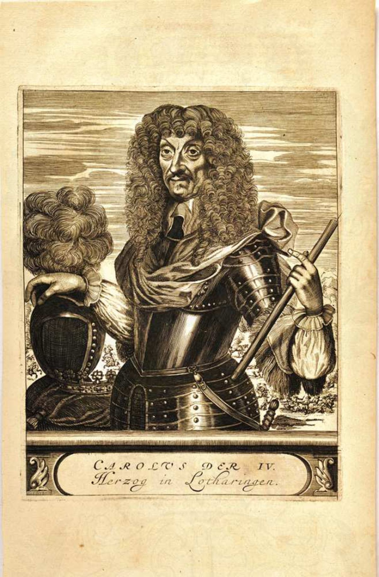 KUPFERSTICH HERZOG KARL IV. VON LOTHRINGEN, (1604-1675, Kaiserlicher Feldherr), v. C. Hag, um