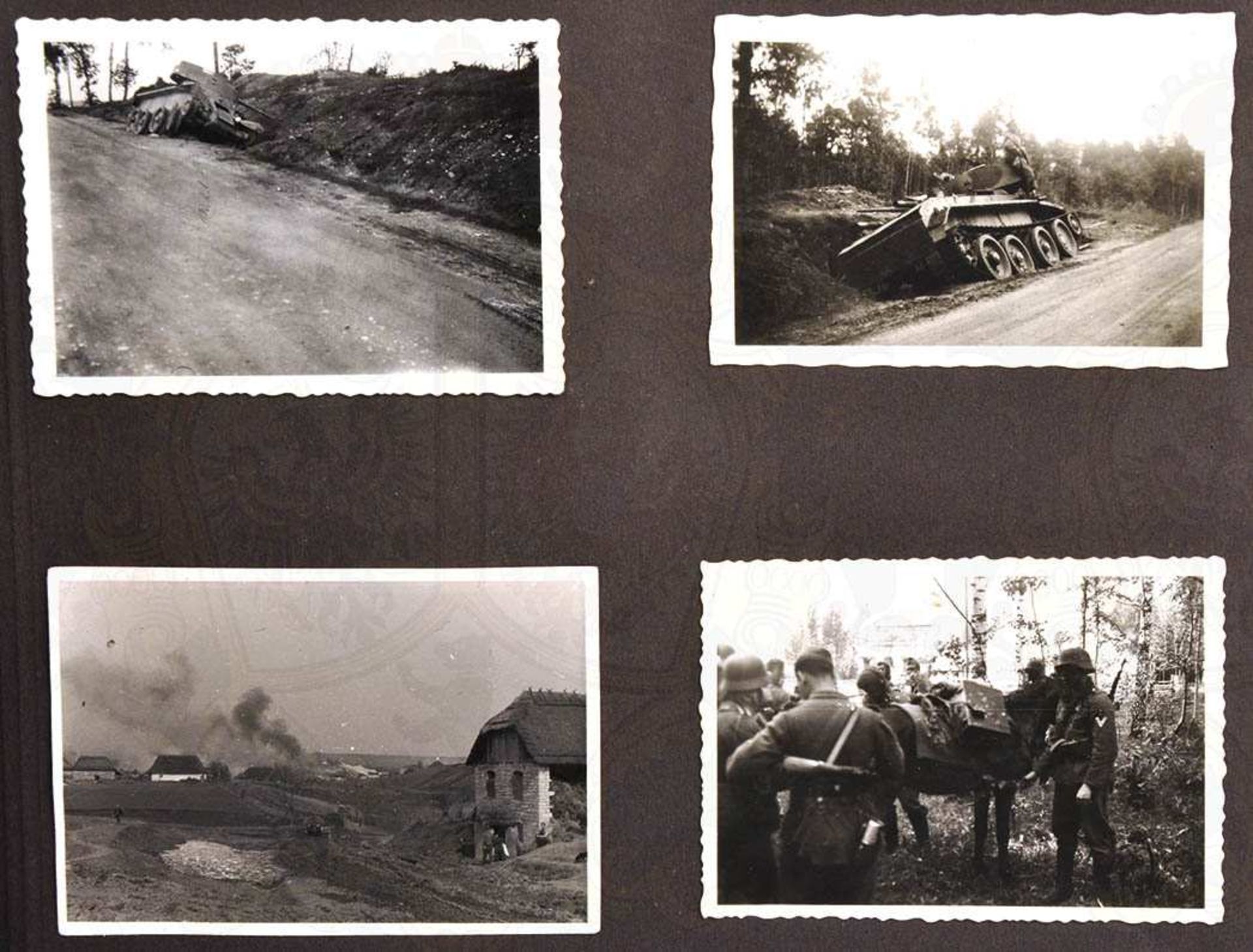 FOTOALBUM RUßLANDFELDZUG, 87 Aufnahmen, Offiziere u. Mannschaften, Gruppen u. Portraits, - Bild 6 aus 11