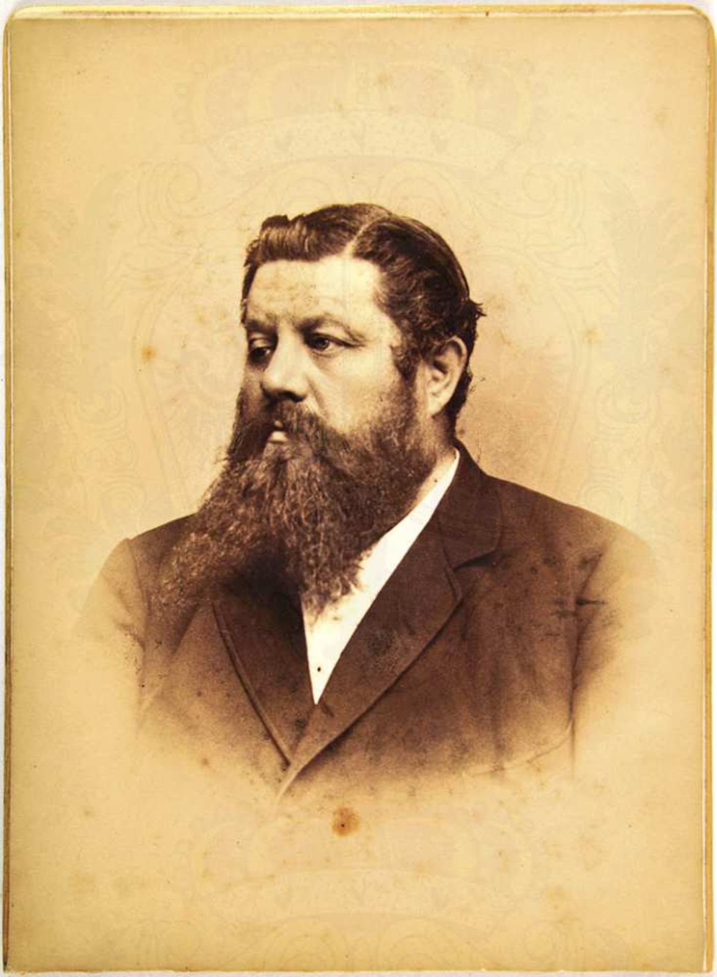 KABINETTFOTO BAUMEISTER AUGUST SEYFAHRT, Architekt, (Gotha 1836 - Kassel 1891), viele seiner