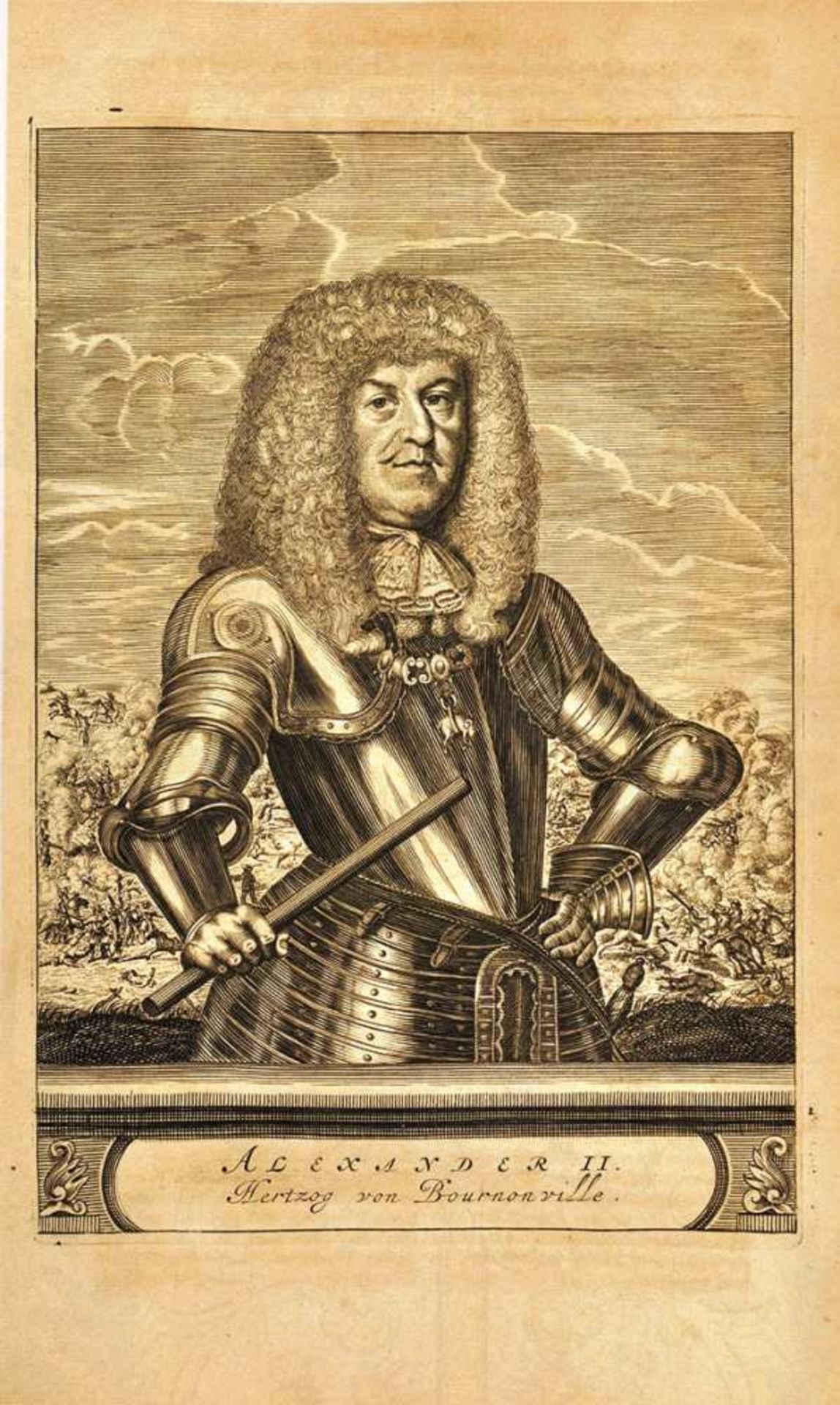 ALEXANDER II., HERZOG VON BOURNONVILLE, (1616-1690, Kaiserlicher u. Spanischer Feldherr),