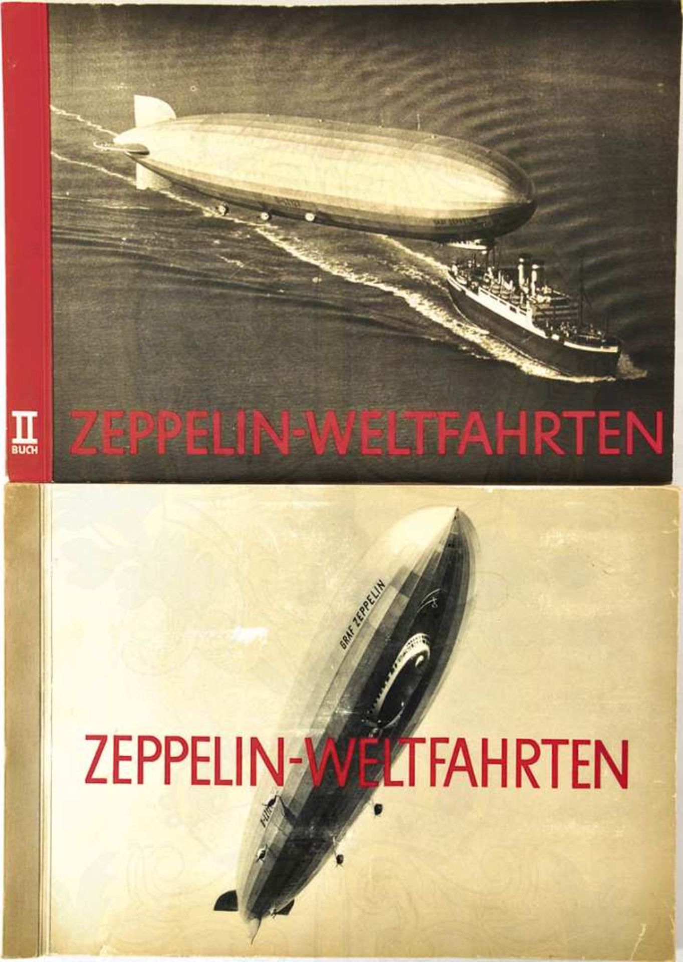 ZEPPELIN-WELTFAHRTEN, Bde. I u. II, Greiling-Zig.-Fabrik, Dresden 1933, 265 u. 156 Bilder nach
