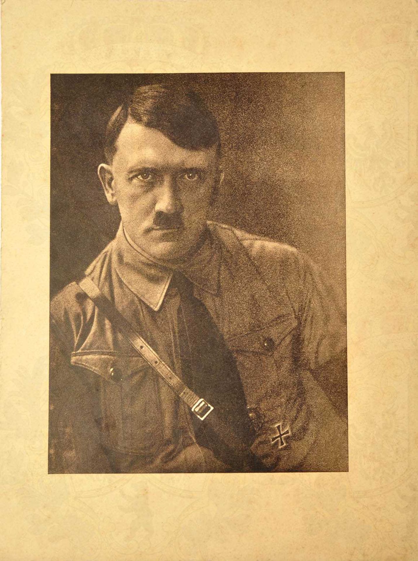 PROGRAMM DER NSDAP 1928, großf. Doppelblatt m. Portr. A. Hitler, 25 Punkte d. Progr. v. 1920 m.