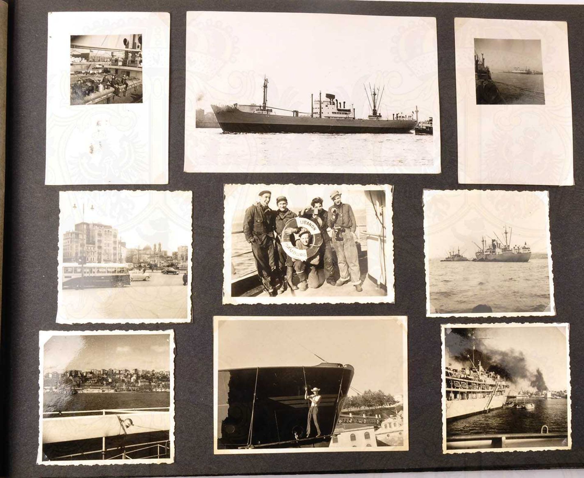 FOTOALBUM EINES BESATZUNGSMITGLIEDS, des deutschen Frachtschiffes Libanon, über 170 Aufn., um - Bild 2 aus 5