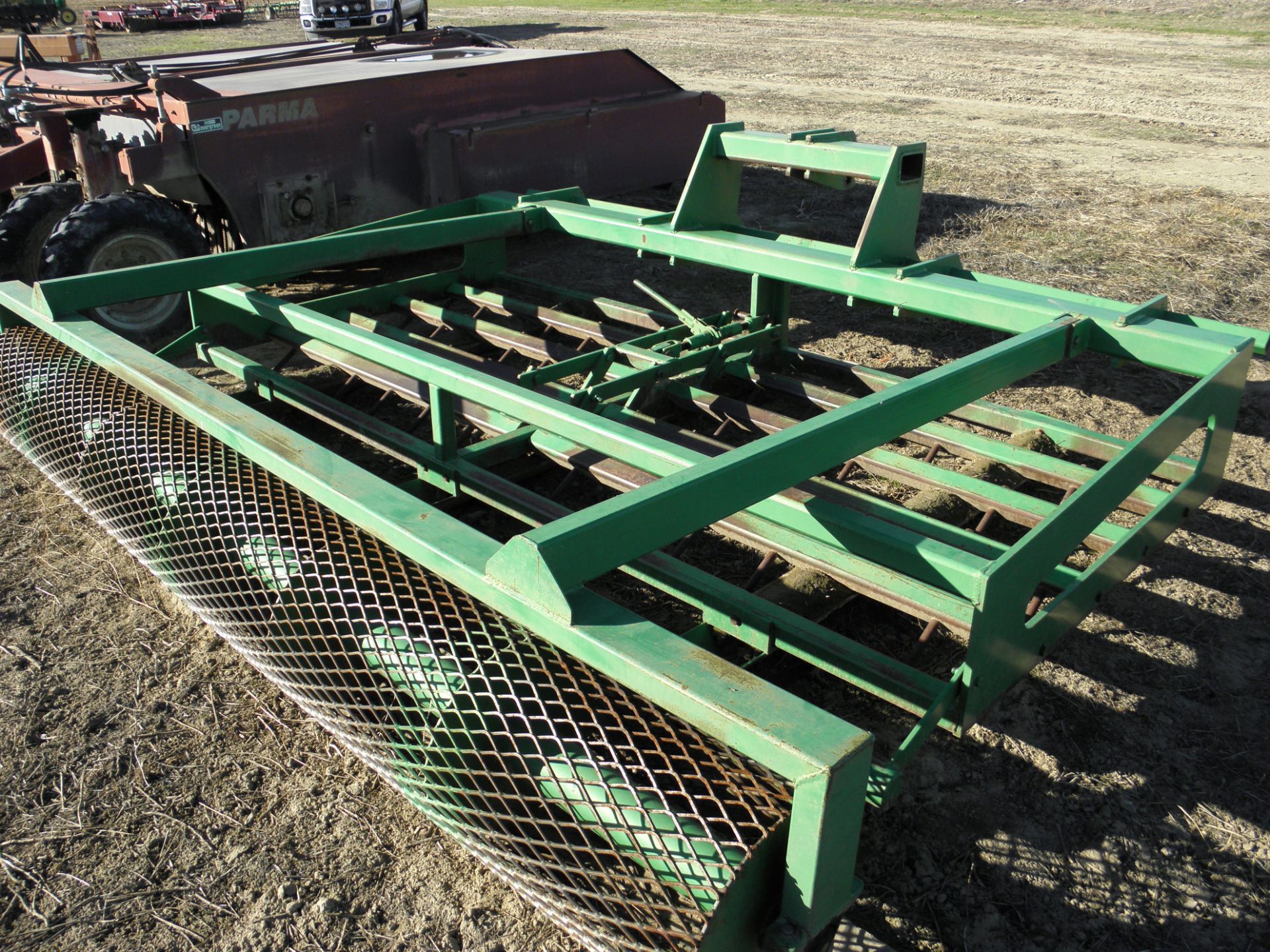 Nyssa Machine 12' 6 row bed harrow w/expanded metal rollers, 42”