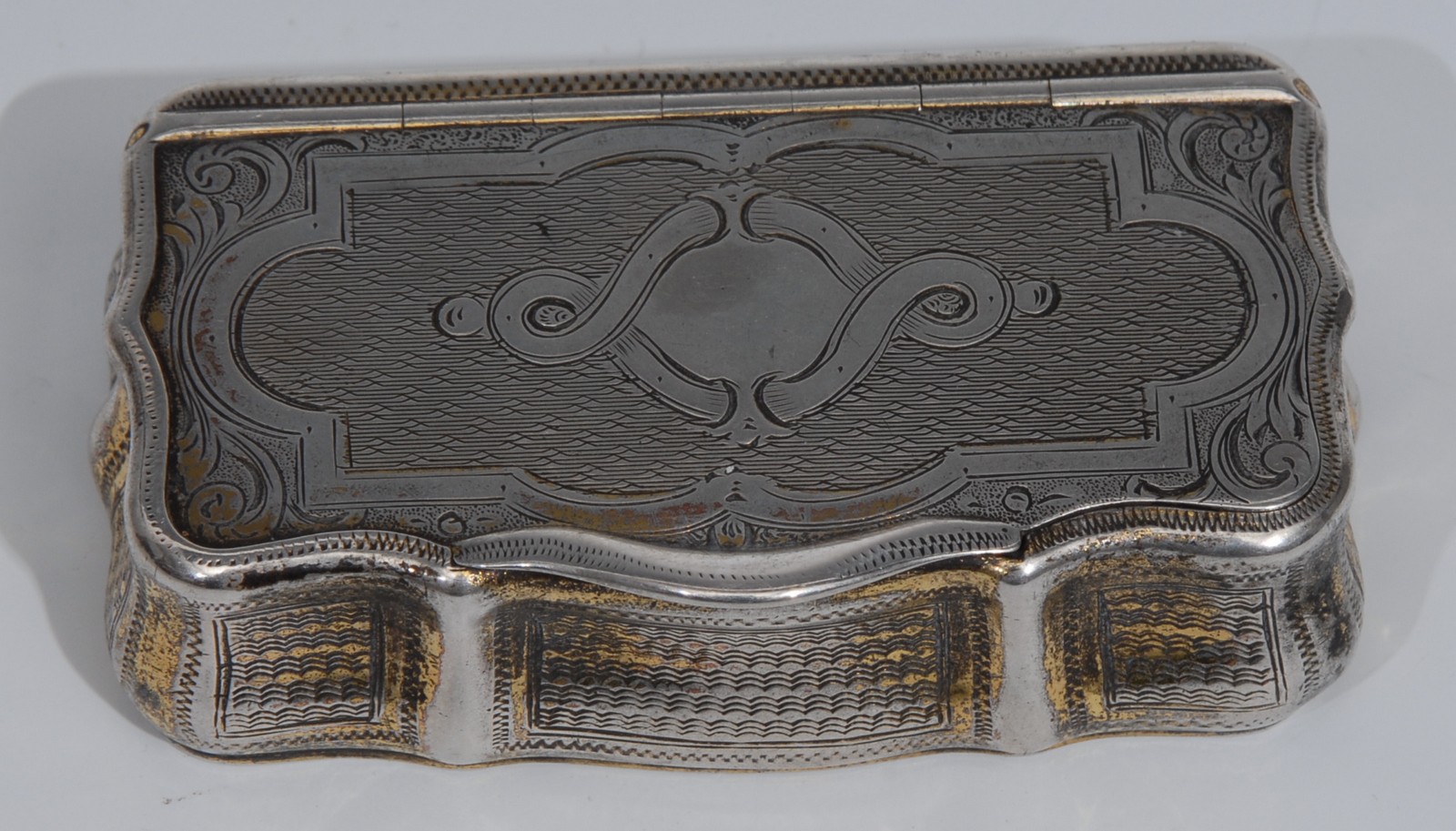 A 19th century Austro-Hungarian shaped rectangular snuff box,