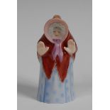 A Royal Worcester candlesnuffer, Granny Snow, the elderly lady, wearing straw bonnet,