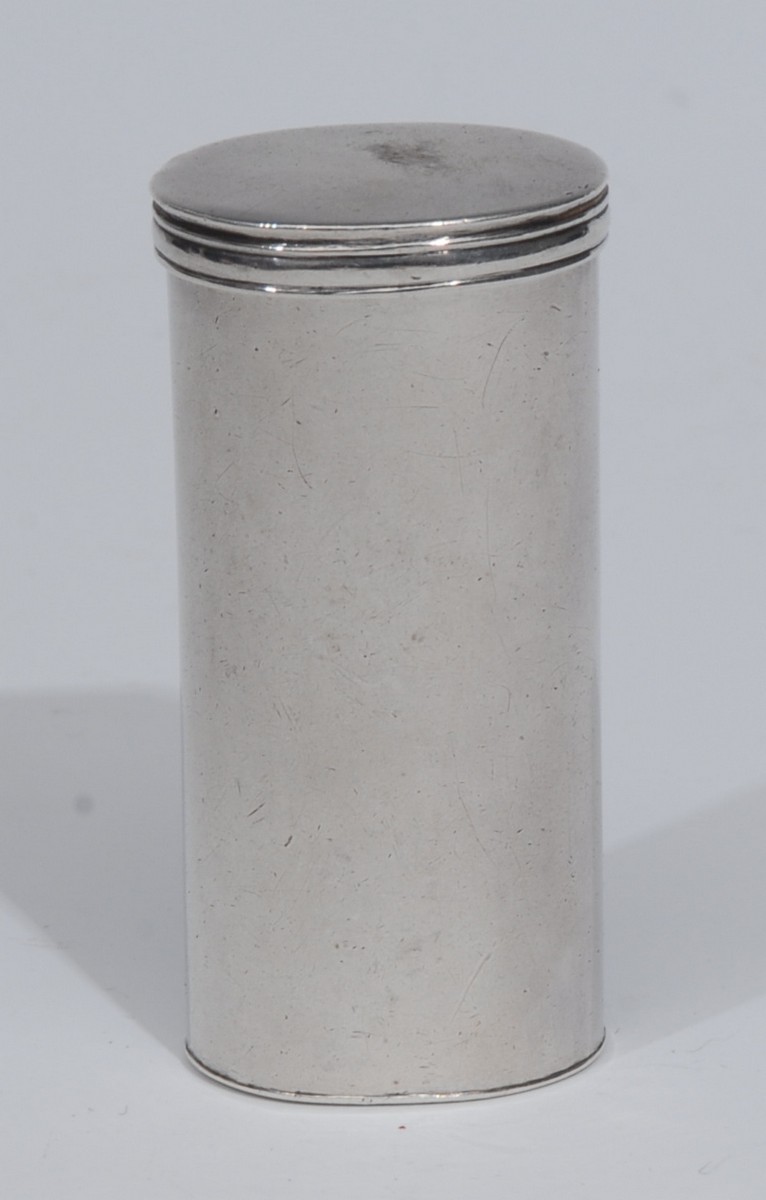 A George III silver oval nutmeg grater, quite plain,