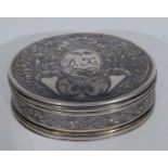 A 19th century Russian and niello double sided 'mean pinch' snuff box, decorated with cornucopia,