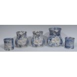 A graduated set of three Victorian stoneware Linnaeus pattern  jugs,