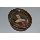 English School, a portrait miniature, of a lady in 16th century dress, oval, watercolour on ivory,