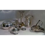 Silver Plated Ware - sugar scuttle; cream jug; tureen; specimen vase ;