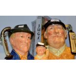 Royal Doulton Character Jugs - Golfer D6623; D6757; The Antique Dealer D6807,