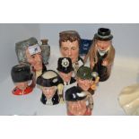 Royal  Doulton Character Jugs - The Sleuth D6639, Gone Away D6545, George Washington D6825,