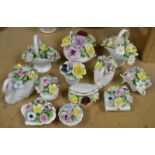 Royal Doulton floral posie baskets and trinkets
