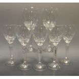 Waterford crystal Nocturne design wine and sherry glasses (7)