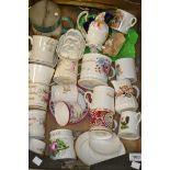 Ceramics - Victorian and later rememberance mugs, a Goudy Welsh jug, Royal commemoratives,