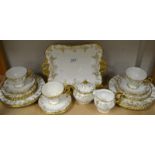 A Royal Crown Derby Vine pattern part tea service, inc cups, saucers, side plates etc,