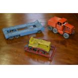 Matchbox ;  a Moko Lesney large scale Prime Mover Low Loader Trailer and Caterpillar Bulldozer,