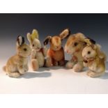 A Steif (Germany) blonde mohair hare, 2900/14, brown and black glass eyes, stitched nose,