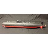 Radio Controlled - a fibre glass model of a Russian Akula Class K317 Panther submarine,