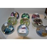 Glass Paperweights- Caithness paperweight, Debutante, Symphony, Quick Silver, Night Flower,