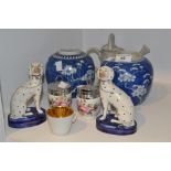 Ceramics - a pair of 19th century Staffordshire Dalmations, c.