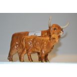 A Beswick Highland cow, model No.