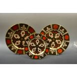 A pair of Abbeydale Chrysanthemum pattern plates,  another smaller,