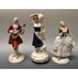 Royal Dux Czechoslovakia figures- a gentleman and lady in 18th century dress;
