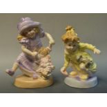 A Royal Worcester Children of the World figure, Purrfect Friend;  another Little Princess,