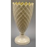 A Belleek Irish porcelain pineapple pattern goblet vase,