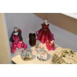 A Royal Doulton figure, Kirsty, HN3213; a Coalport figure, Ladies of Fashion, Fay; another,