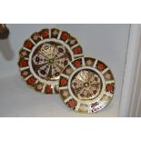 A Royal Crown Derby 1128 pattern, wavy edged plate; a Royal Crown Derby 1128 pattern side plate ,