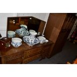 A early 20th century oak bedroom suite comprising;