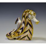 A Royal Crown Derby paperweight, Seahorse, printed mark,