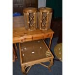Conservatory Furniture - a bamboo and wicker occasional table and three seats