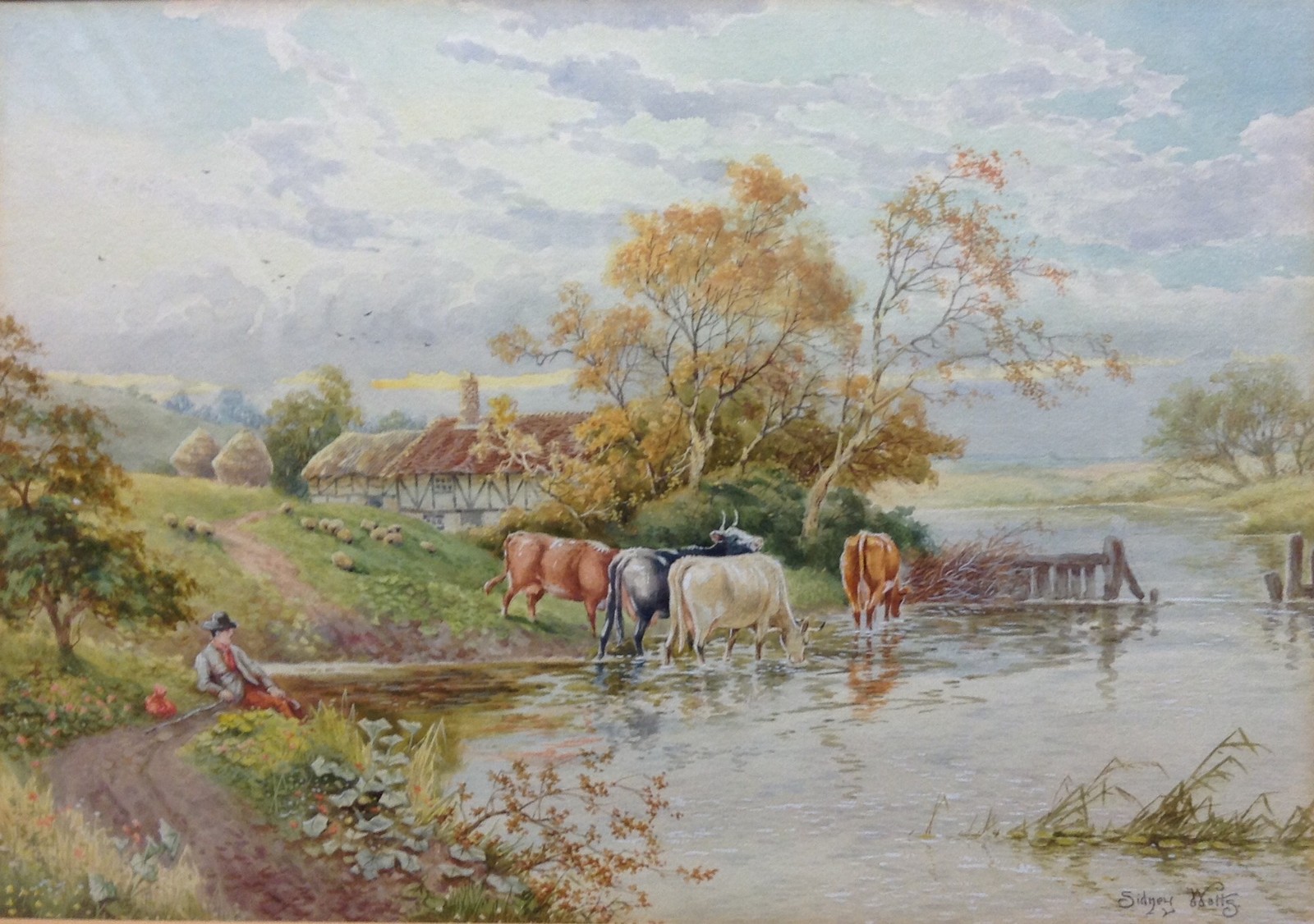 Sidney Watts Rest and Water signed, watercolour,