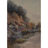 Leyton Forbes (19/20th century) Cottage Garden, in bloom signed, watercolour, 34cm x 23.