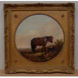 English School (19th century) A pair, Stopping For Lunch and The Day's Bag oil on canvas, circular,