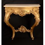 A 19th century giltwood and gesso serpentine console table,