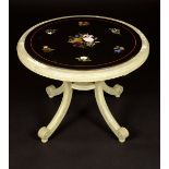 A 19th century Italian pietra dura circular table top,