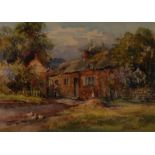 Michael Crawley Old Cottages, Chellaston signed, watercolour,