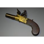 A George III flintlock pocket pistol, 4.