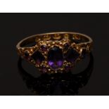 A Victorian amethyst and ruby ring,