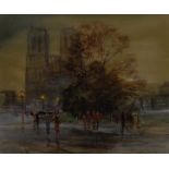 Michael Crawley Notre-Dame, Paris signed, titled to verso, watercolour,