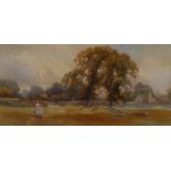 Frank Gresley (1855 - 1936) The Country path signed, watercolour, 21.5cm x 43.