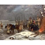 Continental/Russian School (19th century) Battle in Winter oil on canvas, 35cm x 43.