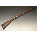 A Victorian percussion carbine, 60cm barrel, Tower lock with crowned VR cypher and dated 1858,